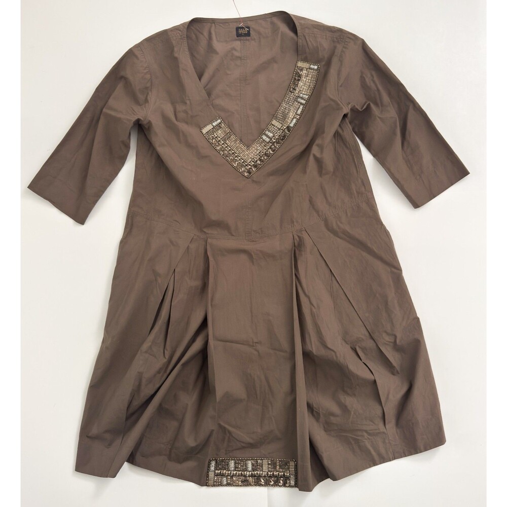 Pauw Amsterdam Brown/Olive Women's Embellished Tunic Shirt Dress Size 1 (Small)